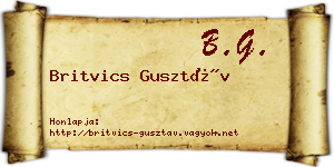 Britvics Gusztáv névjegykártya